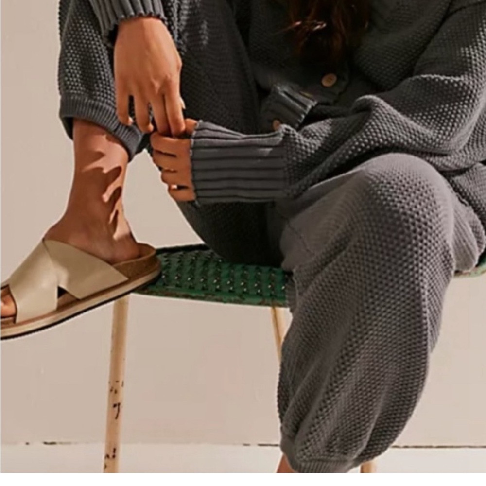 NWT Free People Beach Hailee Cardi Set Bottoms Pants Size M Medium in Grey